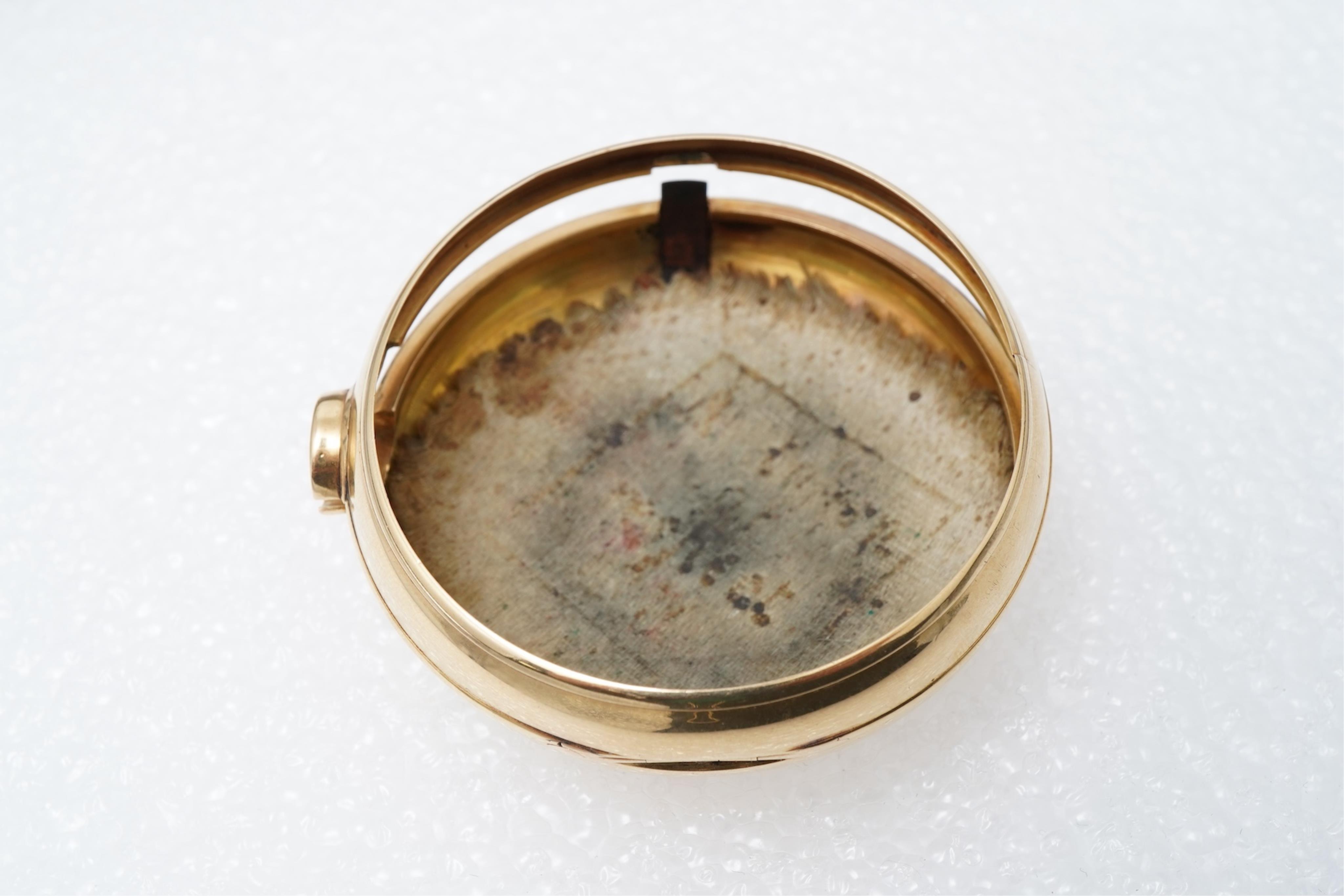 A late George III 18ct gold pair cased open faced keywind single fusee pocket watch by James Glover of Manchester